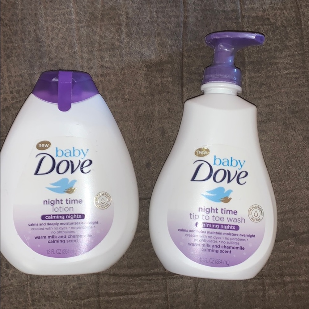 Baby lotion and tip to toe baby wash